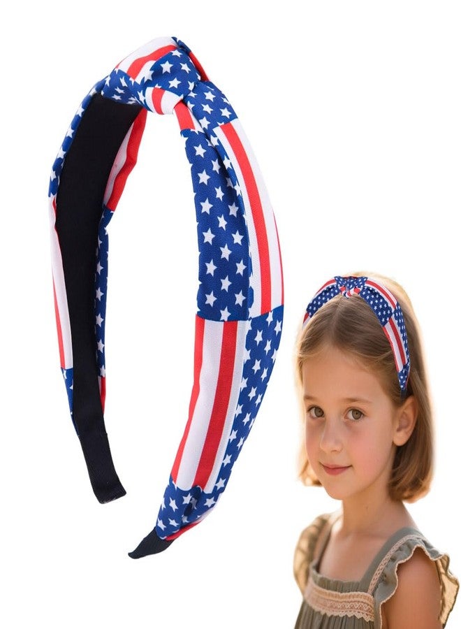 Guqqeuc American Flag Headband Knotted Patriotic Headbands for Women Girls Stars Stripes Twist Hairband for USA Independence Day Hair Accessories for Womens 4th of July Headband for Girls - Image 1